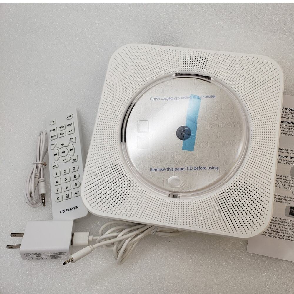 Portable Wall-Mountable Bluetooth CD Player with Remote Control (KC-806)